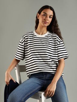 Tommy Hilfiger - Black Stripes Regular Fit Cotton T-Shirt