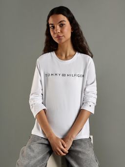 Tommy Hilfiger - White Logo Regular Fit Cotton T-Shirt