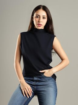 Tommy Hilfiger - Navy Blue Solid Regular Fit Cotton T-Shirt