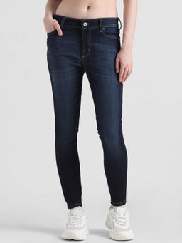 ONLY - Dark Blue Mid Rise Skinny Fit Jeans