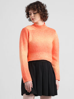 ONLY - Orange Ombre High Neck Pullover