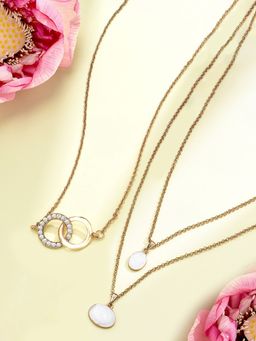 Zaveri Pearls - Set of 2 Gold Tone Contemporary Chains-ZPFK15104