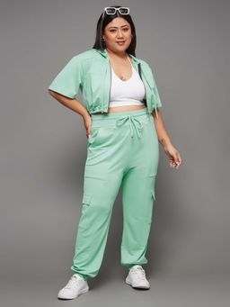 Miss Chase - A+ Curve Collection Plus Size Cropped Co-Ord Set - Mint