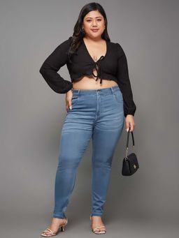 Miss Chase - A+ Curve Collection Plus Size Super Skinny High Rise Denim Jeans