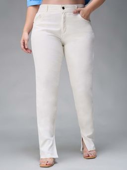 Miss Chase - A+ Curve Collection Plus Size White Skinny Mid Rise Denim Jeans