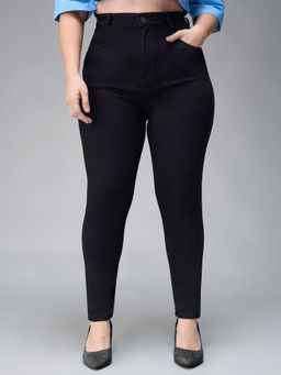 Miss Chase - A+ Curve Collection Plus Size Black Skinny Fit High Rise Denim Jeans