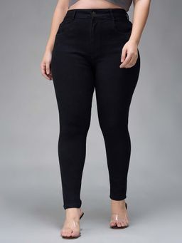 Miss Chase - A+ Curve Collection Plus Size Black Skinny High Rise Denim Jeans