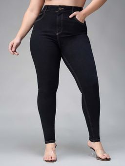 Miss Chase - A+ Curve Collection Plus Size Black Skinny High Rise Denim Jeans