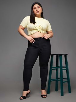 Miss Chase - A+ Curve Collection Plus Size Women's Black Skinny Fit Denim Jeans
