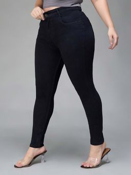 Miss Chase - A+ Curve Collection Plus Size Black Regular Stretchable Jeans