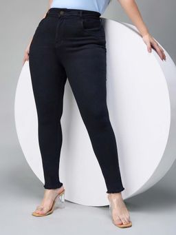 Miss Chase - A+ Curve Collection Plus Size Black Skinny Stretchable Jeans
