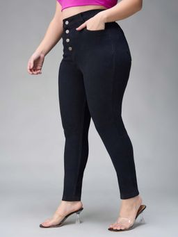 Miss Chase - A+ Curve Collection Plus Size Black Skinny Fit High Rise Jeans