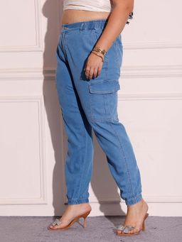 Miss Chase - A+ Curve Collection Plus Size Women's Light Blue High Rise Denim Jeans