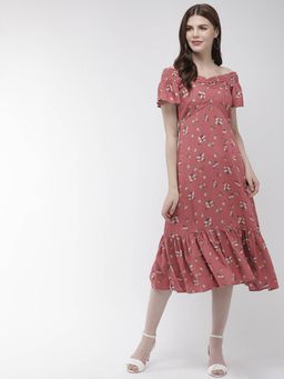Twenty Dresses by Nykaa Fashion - Pink Blooms Of Style Midi Dress