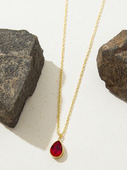 Pipa Bella by Nykaa Fashion - Ruby Bezel Drop Earrings Embellished With Swarovski Crystals