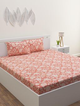 Home Affairs - Cotton Single Bedsheet with 1 Pillow Cover Red (Set of 2)
