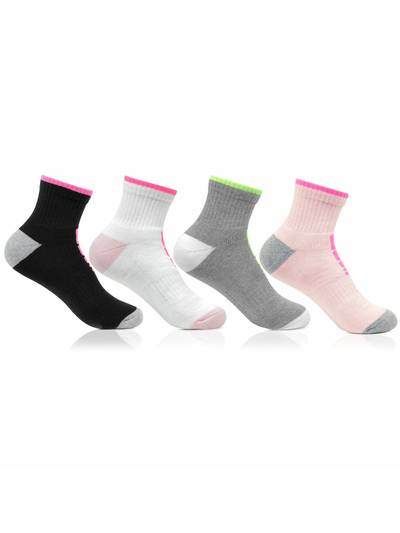 Women Multicolored Cushioned Gym and Sports Socks- Pack of 4