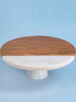 The Wishing Chair - Marble & Inlay Wood Cake Stand