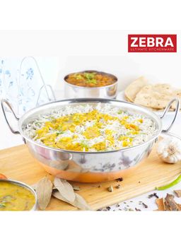 ZEBRA - Stainless Steel Copper Bottom Kadai, 1.2L