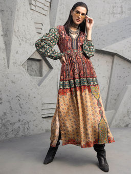 Bhanuni by Jyoti - Ginger Multicolour Maxi Dress