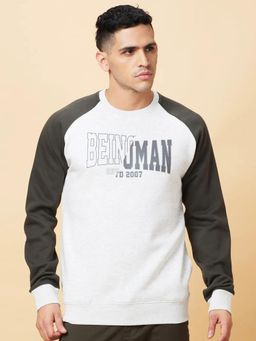 Being Human - Mens White Colorblock Sweatshirt
