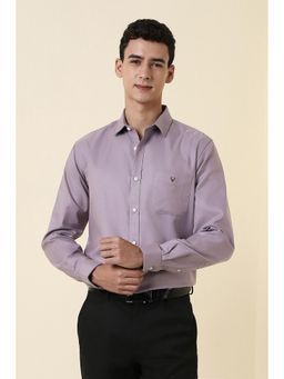Allen Solly - Men Purple Solid Full Sleeves Formal Shirt
