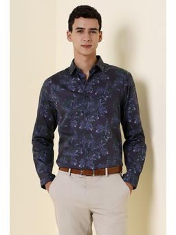 Allen Solly - Men Purple Printed Full Sleeves Formal Shirt