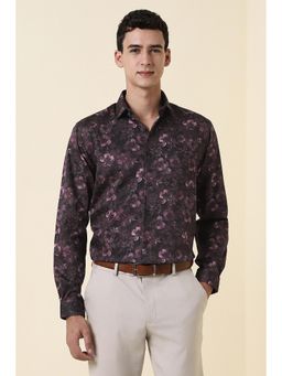 Allen Solly - Men Purple Printed Full Sleeves Formal Shirt