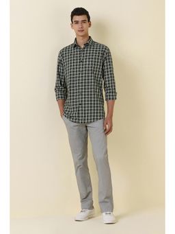 Allen Solly - Men Green Sport Fit Checks Full Sleeves Casual Shirt