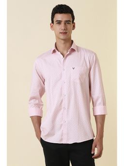 Allen Solly - Men Pink Slim Fit Printed Full Sleeves Casual Shirt