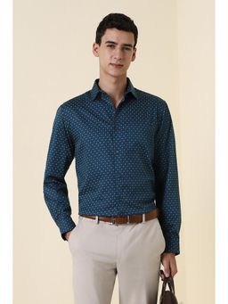 Allen Solly - Men Navy Printed Full Sleeves Formal Shirt