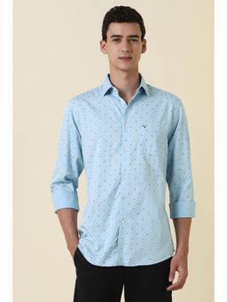 Allen Solly - Men Light Blue Sport Fit Printed Full Sleeves Casual Shirt