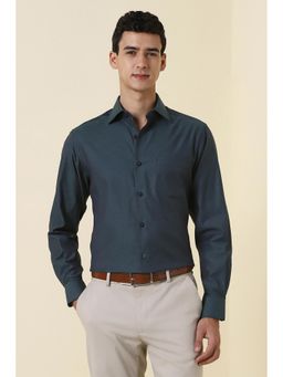 Allen Solly - Men Navy Textured Full Sleeves Formal Shirt