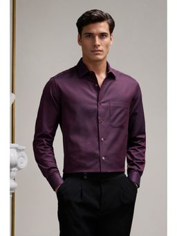 Louis Philippe - Men Purple Printed Full Sleeves Formal Shirt