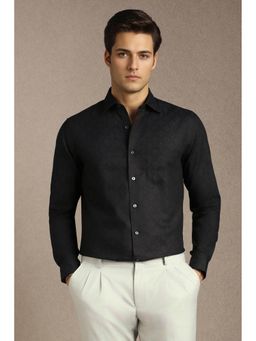 Louis Philippe - Men Black Printed Full Sleeves Formal Shirt