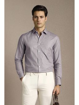 Louis Philippe - Men Grey Checks Full Sleeves Formal Shirt