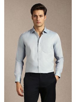 Louis Philippe - Men Light Blue Printed Full Sleeves Formal Shirt