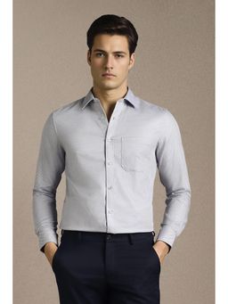 Louis Philippe - Men Grey Printed Full Sleeves Formal Shirt