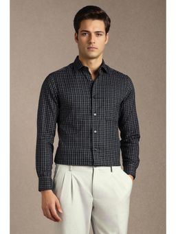 Louis Philippe - Men Black Checks Full Sleeves Formal Shirt