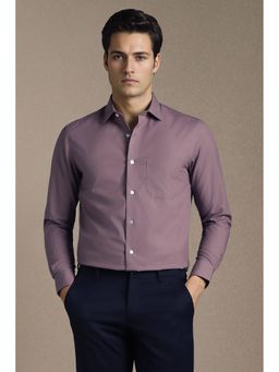 Louis Philippe - Men Purple Solid Full Sleeves Formal Shirt