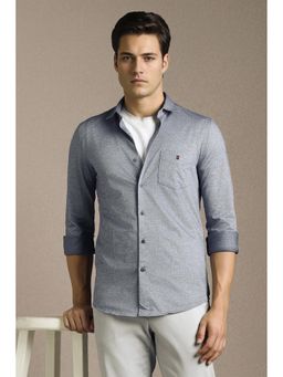 Louis Philippe - Men Grey Printed Full Sleeves Casual Shirt