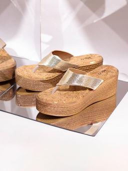 Inc.5 - Womens Silver Party Wear Embellished Round Toe Wedges