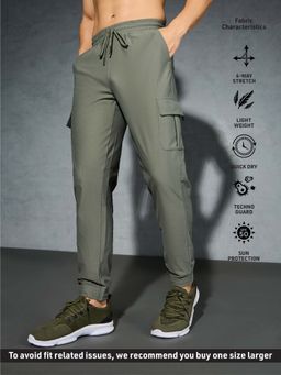 Technosport - Men Solid Slim Fit Sports Cargo Jogger