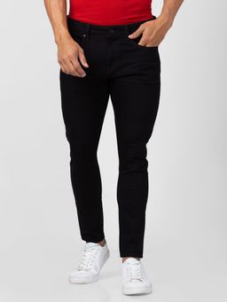 Spykar - Men Black Cotton Slim Fit Tapered Length Jeans (Kano)
