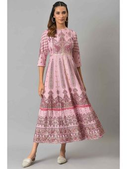 W - Pink Printed Maxi Dress