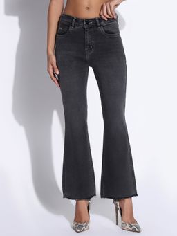 SHOWOFF - Edition Women Solid Charcoal Bootcut Jeans