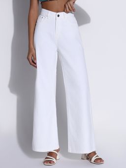SHOWOFF - Edition Women Solid White Wide Leg Jeans