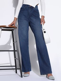 SHOWOFF - Edition Women Solid Navy Blue Straight Fit Jeans
