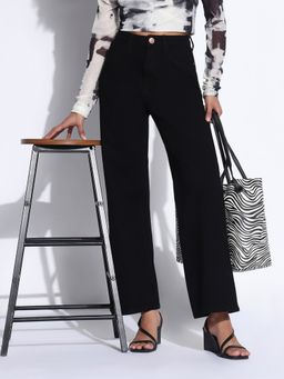 SHOWOFF - Edition Women Solid Black Straight Fit Jeans