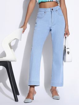 SHOWOFFFF - Edition Women Solid Light Blue Slim Fit Jeans